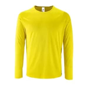 Image of SOLS Mens Sporty Long Sleeve Performance T-Shirt (3XL) (Neon Yellow)