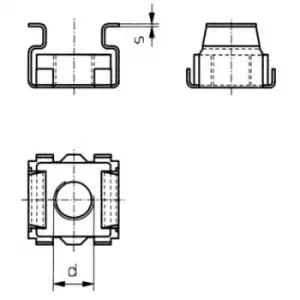 Image of TOOLCRAFT 521810 Cage nuts M5 Steel 10 pc(s)