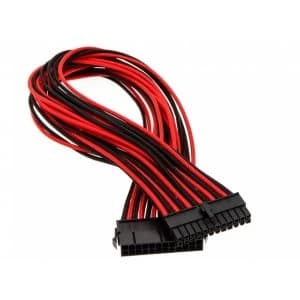 Image of Phanteks 24-Pin ATX Cable Extension 50cm Sleeved Black & Red