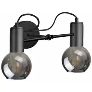 Image of Keter Liv Wall Lamp Black, 25cm, 2x E27