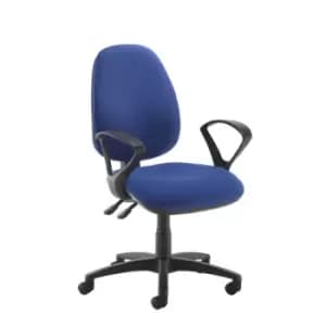 Image of Jota high back operator chair with fixed arms - blue