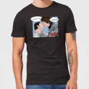 Image of Star Wars Leia Han Solo Love Mens T-Shirt - Black