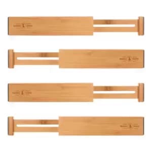 Image of Bamboo Adjustable Drawer Dividers Pack of 4 - Large M&W