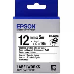 Image of Epson LK-4WBQ Black on White Labelling Tape 12mm x 5m