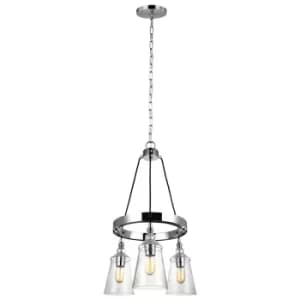 Image of Feiss Loras 3 Light Chandelier Chrome