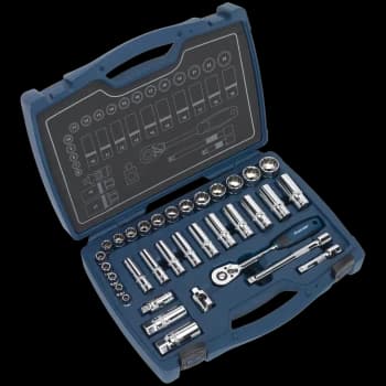 Image of Sealey AK8994 3/8" Drive 34 Piece Socket Set 3/8"
