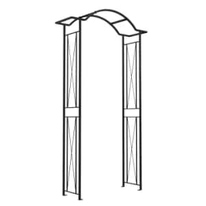 Image of Panacea KD Wave Top Steel Garden Arch - Black