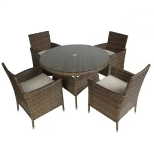 Image of Charles Bentley 4 Seater Dining Set Rattan, Natural