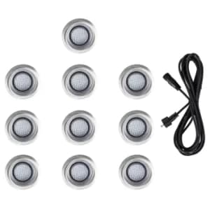 Image of 3m Extension with a Pack of 10 x 40mm White Decking Lights