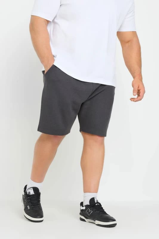 Image of BadRhino Mens Diamond Quilted Jogger Shorts in Grey Size: 2XL Grey Male 2XL
