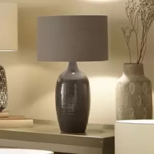 Image of Etched Graphite Ceramic Table Lamp