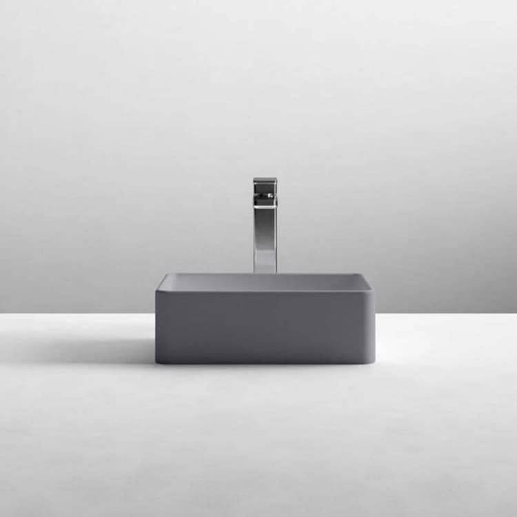 Image of NUIE Nuie - Vessel Rectangular Sit-On Countertop Basin 365mm Wide - Matt Grey NBV379