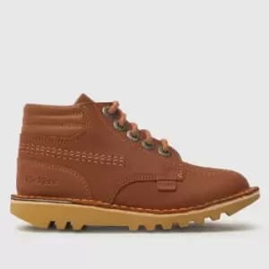 Image of Kickers Tan Kick Hi Padded Boys Toddler Boots
