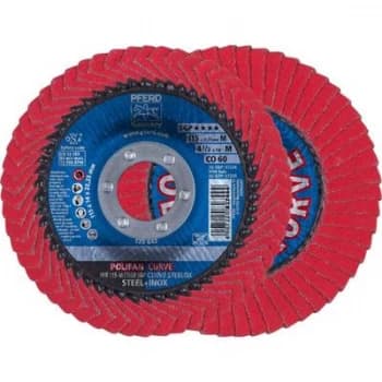 Image of PFERD 67689036 POLIFAN-serrated washer PFR 115-M CO 60 SGP CURVE STEELOX Diameter 115mm 10 pc(s)