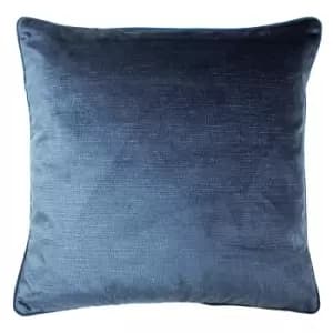 Image of Stella Embossed Texture Cushion Navy, Navy / 45 x 45cm / Polyester Filled