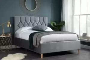 Image of Birlea King Loxley Fabric Bed Grey