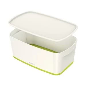 Image of Leitz Mybox Small 5 litre Storage Box with Lid WhiteGreen