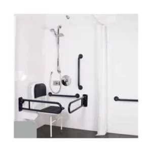Image of Nymas NymaPRO Doc M Shower Pack White with Concealed Valves and Grey Rails