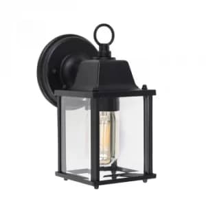 Image of Allgreave Black And Glass Outdoor Wall Light