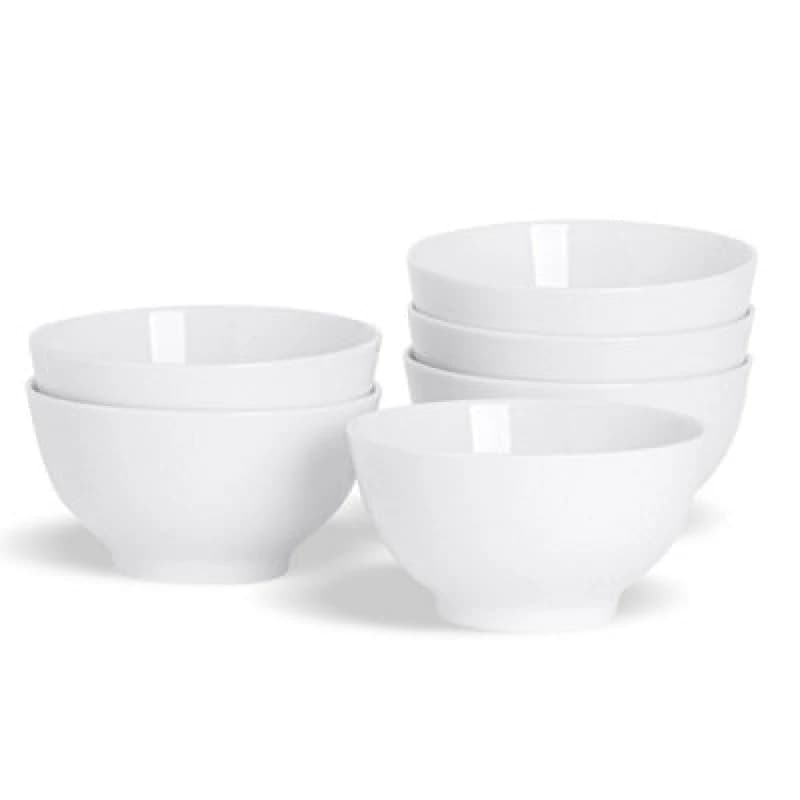Image of Argon Tableware Classic White Rice Bowls 13cm Pack of 6 White