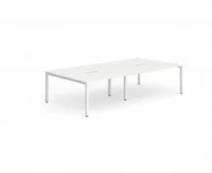 Image of B2B White Frame Bench Desk 1200 White (4 Pod)