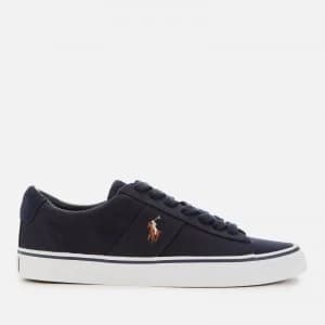 Image of Polo Ralph Lauren Mens Sayer Canvas Low Top Trainers - Aviator Navy - UK 11