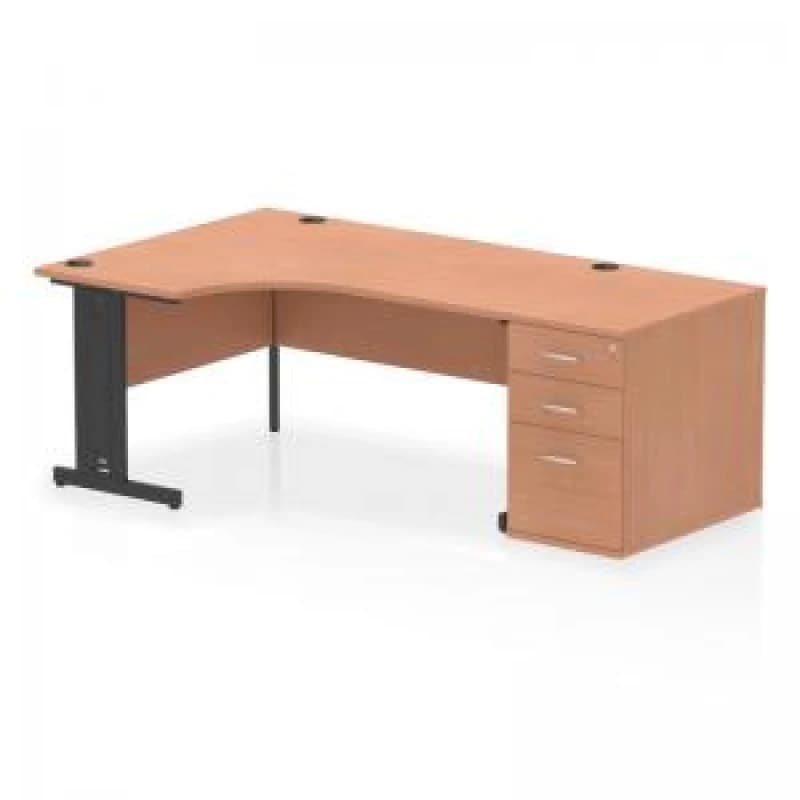 Image of Dynamic Impulse W1600 x D1200 x H730mm Left Hand Crescent Desk Cable EXR45905DY