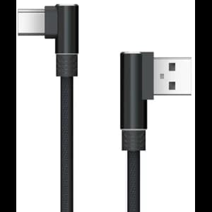 Image of Akasa USB 2.0 A (M) to Right-Angled USB 2.0 C (M) 1m Black Retail Packaged Data Cable