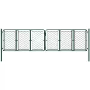 Image of Vidaxl - Garden Gate Steel 400x100cm Green Green