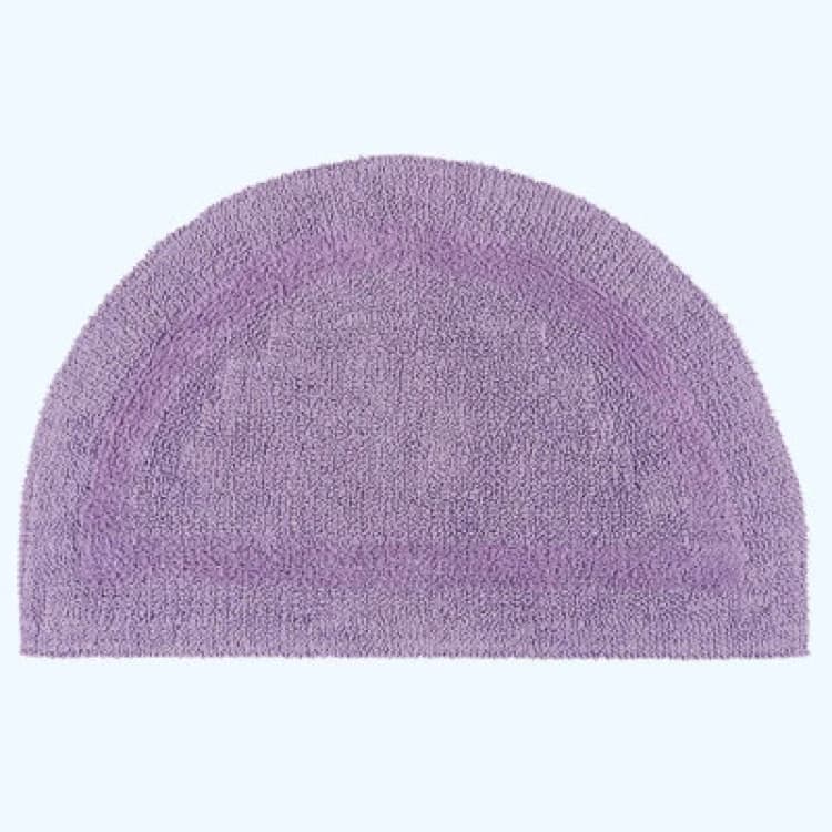 Image of Homescapes Luxury Reversible Semi Circle Bath Mat - Lilac