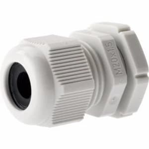 Image of Zexum M20 IP68 Nylon Cable Gland with Locknut - White
