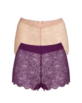Image of Cotton Traders Womens 2 Pack Olivia Shorts in Purple