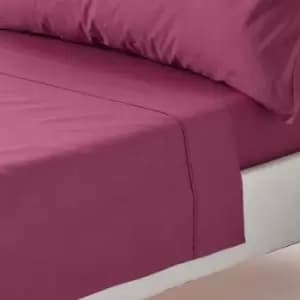 Image of Plum Egyptian Cotton Flat Sheet 200 Thread Count, King - Plum - Plum - Homescapes