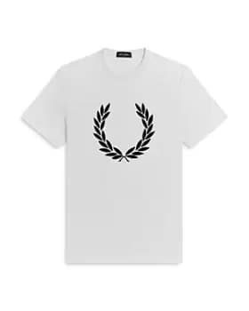 Image of Fred Perry Cotton Flocked Laurel Wreath Graphic Tee