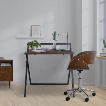 Image of Teamson Home - 34' Modern Wooden Folding Home Office Study Desk Brown/Black VNF-00094 - Brown/Black