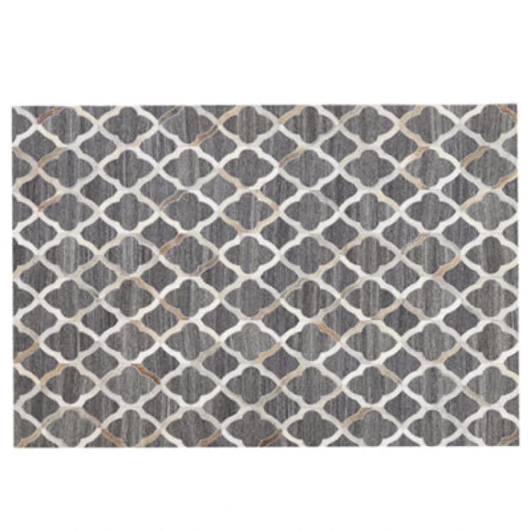 Image of Beliani Rug Rolunay Dark Grey 160 X 230 Cm Leather