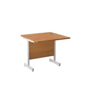Image of 800 X 600 Single Upright Rectangular Desk Nova Oak-White