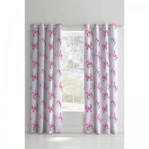 Image of Butterfly Lined Pink Curtains