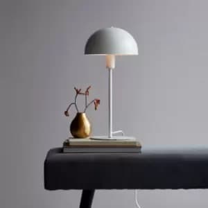 Image of Ellen Indoor Living Dining Bedroom Metal Table Lamp in White (Diam) 20cm