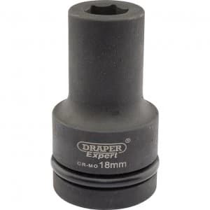 Image of Draper Expert 1" Drive Deep Hexagon Impact Socket Metric 1" 18mm