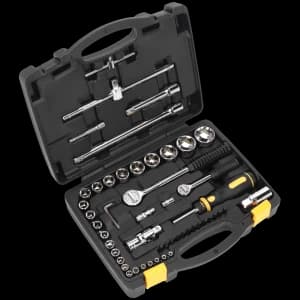 Image of Siegen 52 Piece Combination Drive Hexagon WallDrive Socket Set Metric Combination