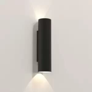 Image of Ava Coastal Outdoor Up Down LED Wall Light Textured Black, GU10