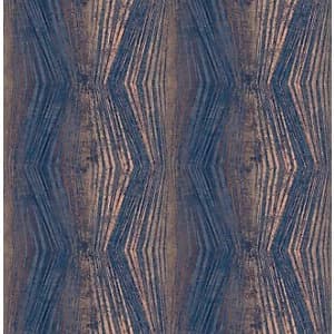 Image of Boutique Vermeil Stripe Blue Decorative Wallpaper - 10m