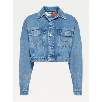 Image of Tommy Jeans Tommy Jeans Crop Flag Trucker Ladies - DENIM LIGHT 1AB
