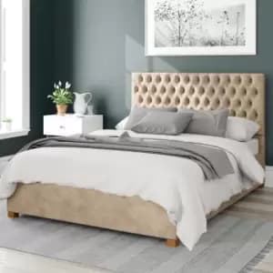 Image of Aspire Monroe Upholstered Ottoman Bed Kimyo Linen Beige King