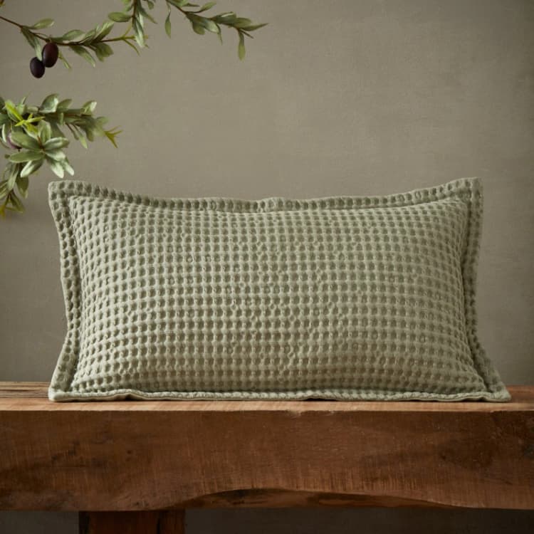 Image of Pineapple Elephant Jaipur Waffle Filled Boudoir 30cm x 50cm Sage