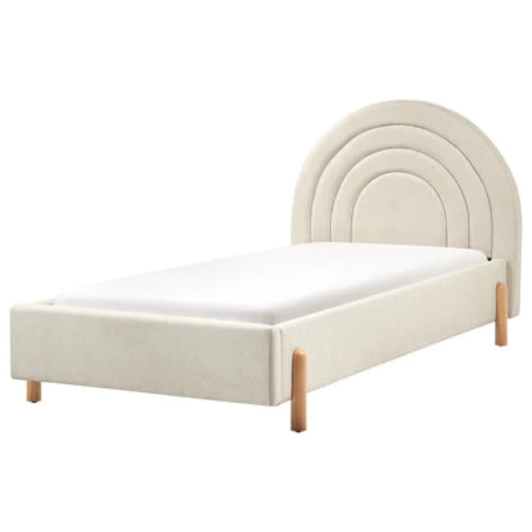 Image of Beliani Kids Bed Fabric Anet 90 X 200 Cm (Eu Single) Beige