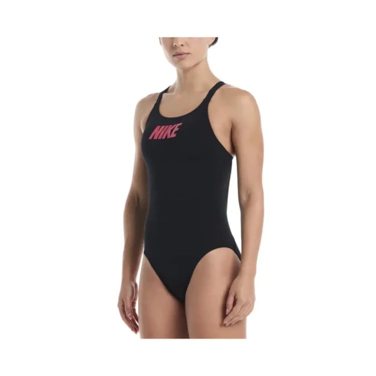 Image of Womens 1 Piece swimsuit Nike Hydrastrong Logo Graphic Noir Female 34