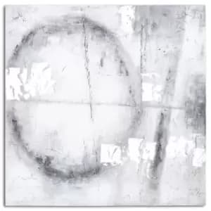 Image of Capri Silver And Grey Hand Painted Canvas