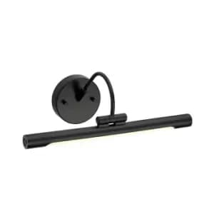 Image of Single Bulb Adjustable LED Fitting Picture Light Slim Black LED 4.6W Bulb